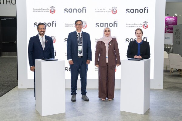 In the presence of H.E. Dr.Noura Al Ghaithi, Undersecretary of the Department of Health – Abu Dhabi and Danilo Casimiro, Chief Scientific Officer and Head of External Scientific Affairs Vaccines at Sanofi, Dr. Mohamed Al Ameri, Division Director of Genome and Biobank at DoH and Laurie Gery, Global Head of Business Development Vaccines at Sanofi signed the MoU during BIO International Convention 2026 in San Diego, USA In the presence of H.E. Dr.Noura Al Ghaithi, Undersecretary of the Department of Health – Abu Dhabi and Danilo Casimiro, Chief Scientific Officer and Head of External Scientific Affairs Vaccines at Sanofi, Dr. Mohamed Al Ameri, Division Director of Genome and Biobank at DoH and Laurie Gery, Global Head of Business Development Vaccines at Sanofi signed the MoU during BIO International Convention 2026 in San Diego, USA