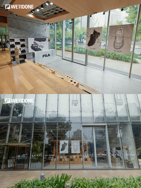 4月22日，FILA x WE11DONE联名VETTA「V头鞋」于上海新天地DOE限量首发