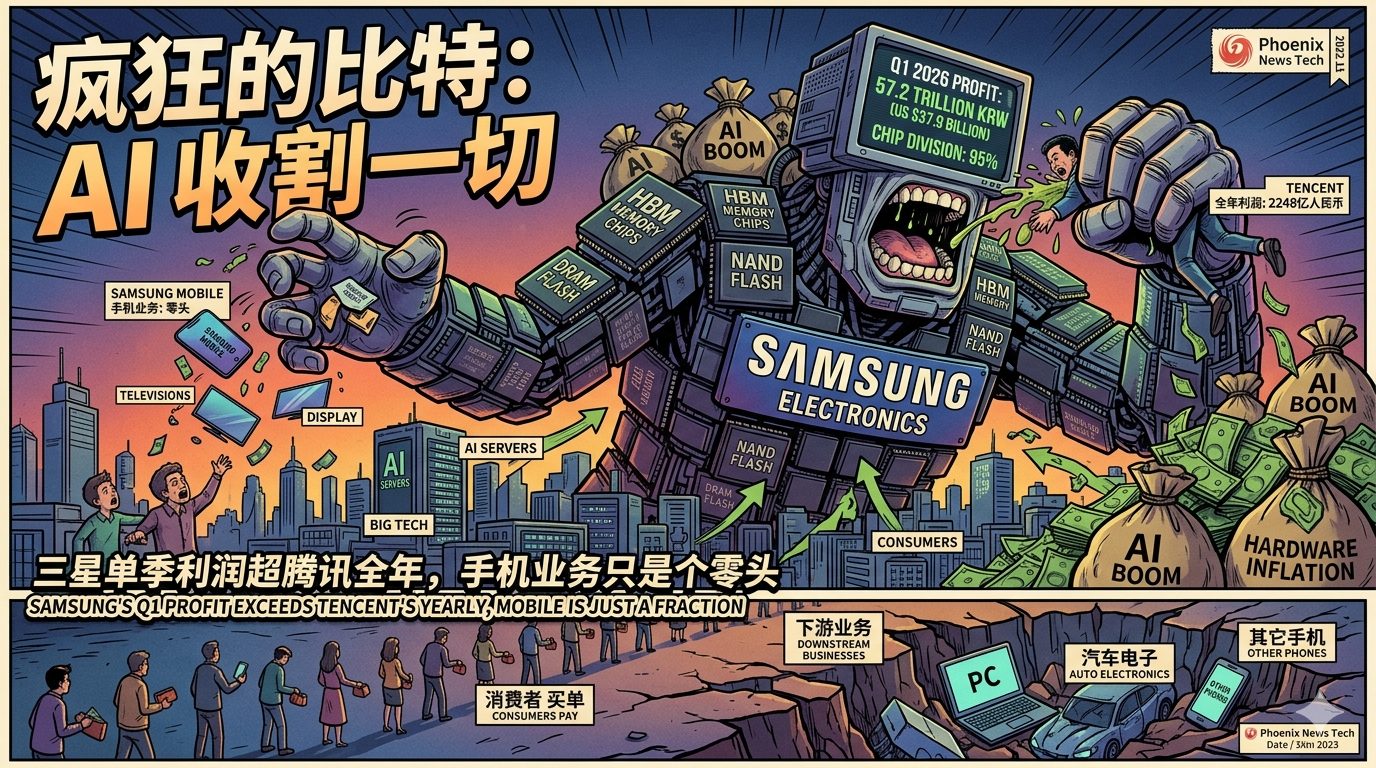 疯狂的比特：三星单季利润超腾讯全年，AI 正在收割一切