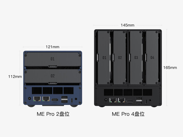 2盘位与4盘位版本的尺寸和架构展示