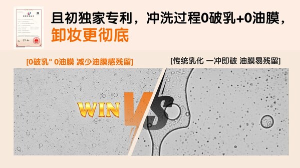 且初免乳化科技和传统乳化卸妆效果对比