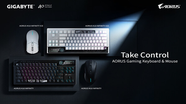 技嘉于 COMPUTEX 2026 发布 AORUS K10 INFINITY 电竞键盘与 M10 INFINITY 电竞鼠标 技嘉于 COMPUTEX 2026 发布 AORUS K10 INFINITY 电竞键盘与 M10 INFINITY 电竞鼠标