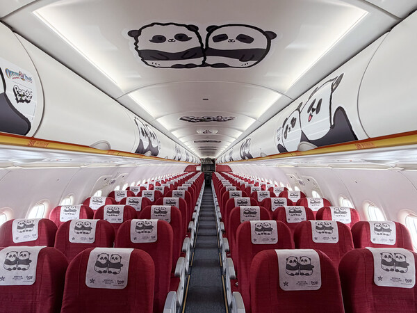 Panda Friends Themed Flight Cabin Interior