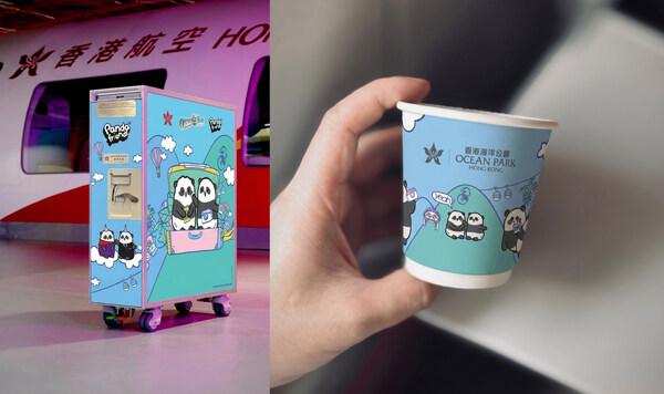 Panda Friends Themed Flight Meal Cart and Cups