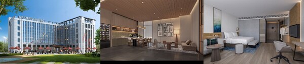 从左至右(效果图):乌鲁木齐北京路万豪万枫酒店外观、万枫会客厅、客房 从左至右(效果图):乌鲁木齐北京路万豪万枫酒店外观、万枫会客厅、客房