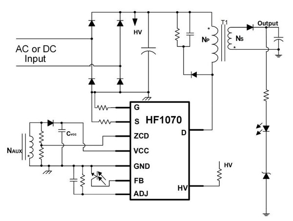 HF1070 典型应用原理图